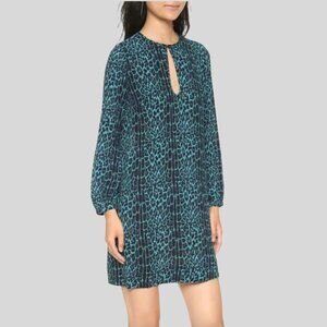 Zimmermann Teal & Black Animal Print Keyhole Dress – Size 0